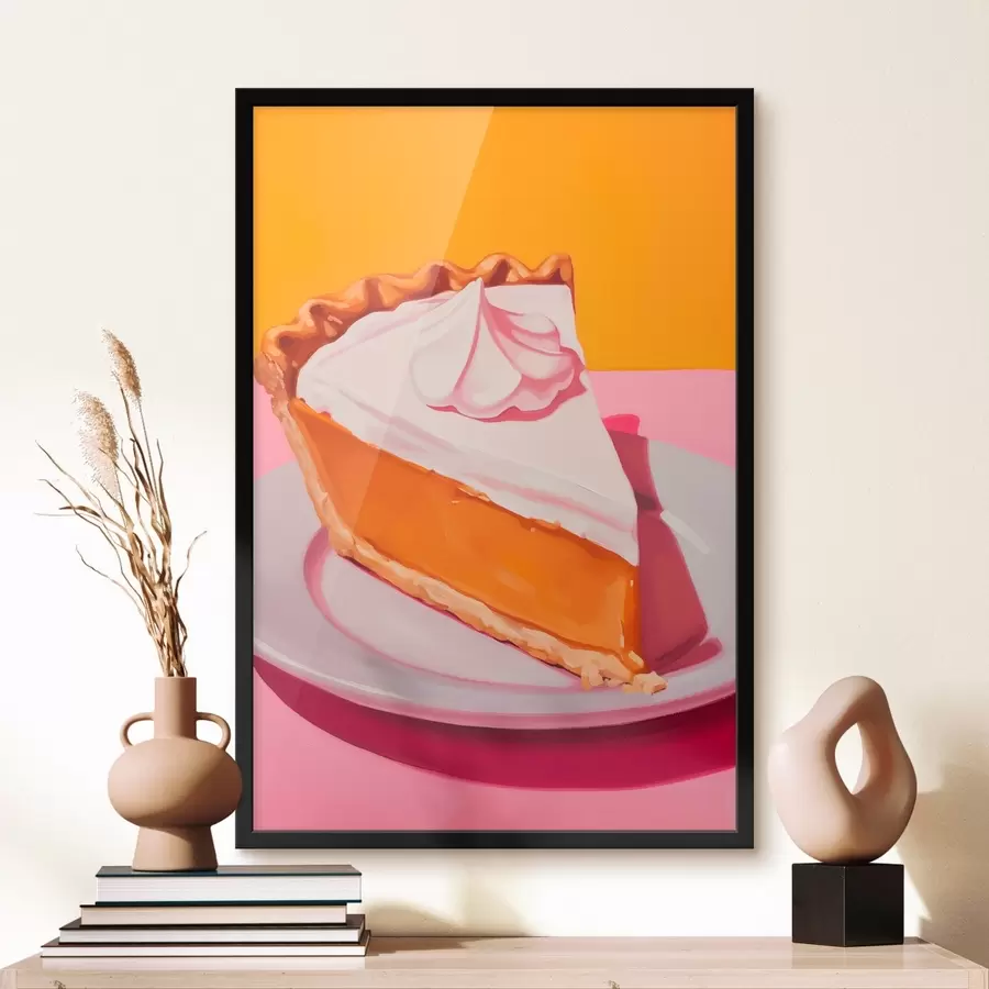 Fototapete Stück Kürbiskuchen. Pop-Art-Illustration f46462