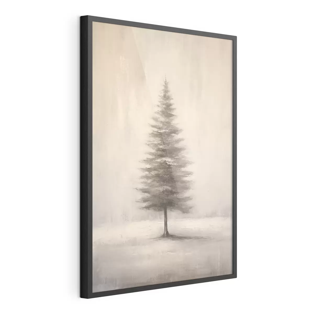 Poster Monochrome Tanne. Minimalistische Winterlandschaft f46465