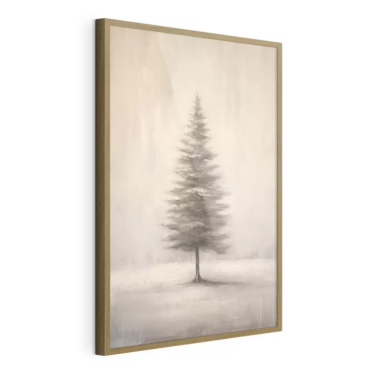 Poster Monochrome Tanne. Minimalistische Winterlandschaft f46465