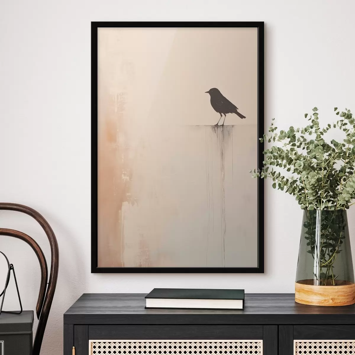 Poster Vogelsilhouette. Abstrakter Minimalismus f46466