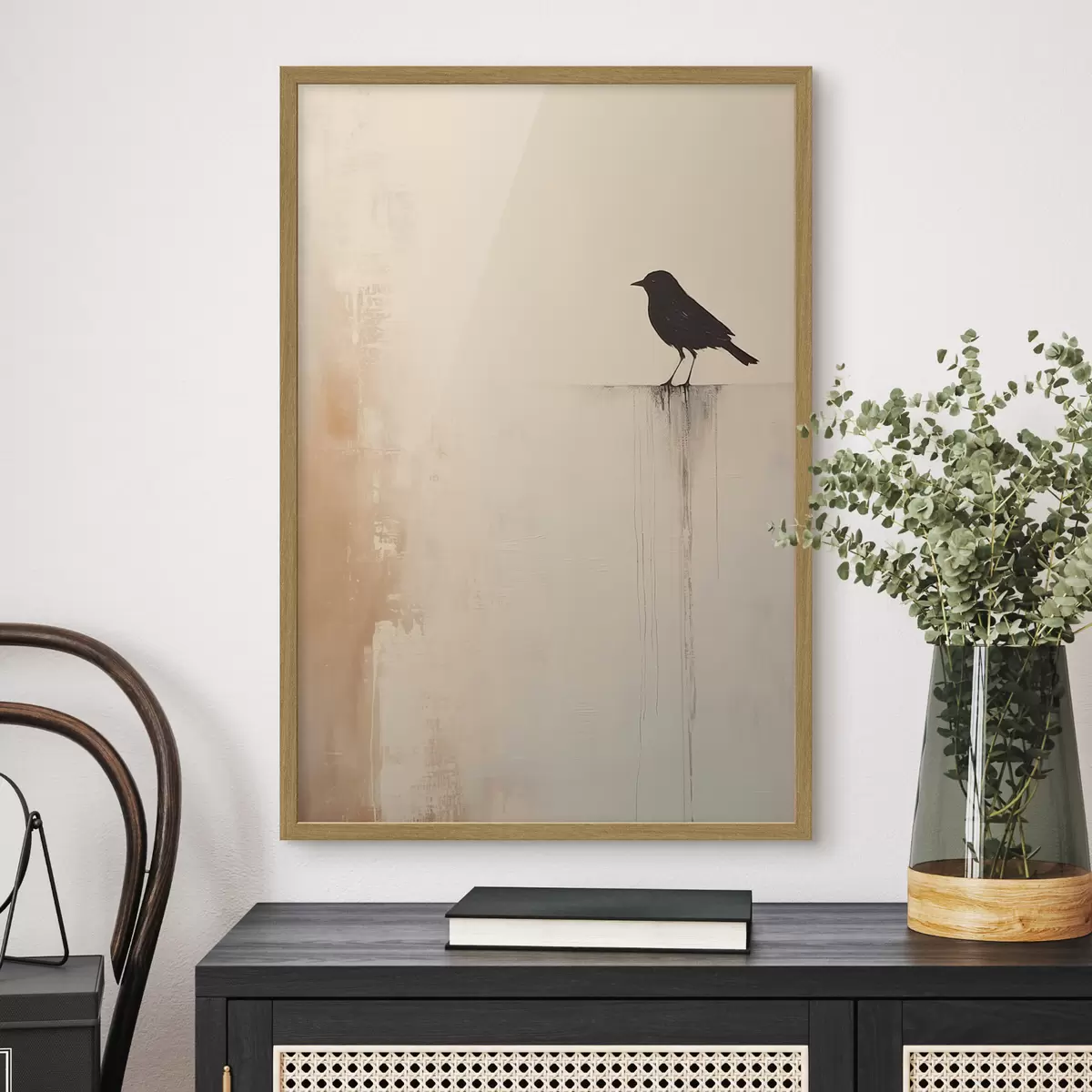 Poster Vogelsilhouette. Abstrakter Minimalismus f46466