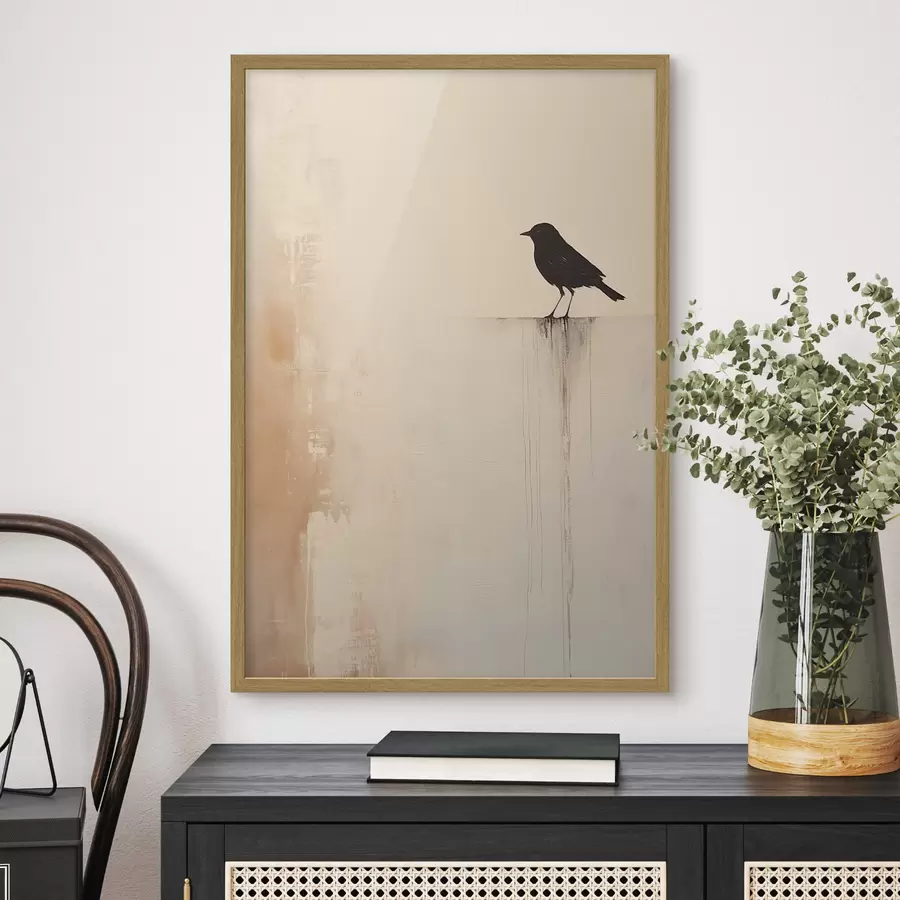 Fototapete Vogelsilhouette. Abstrakter Minimalismus f46466