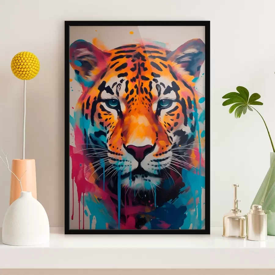 Fototapete Jaguar im Street-Art-Stil f46476