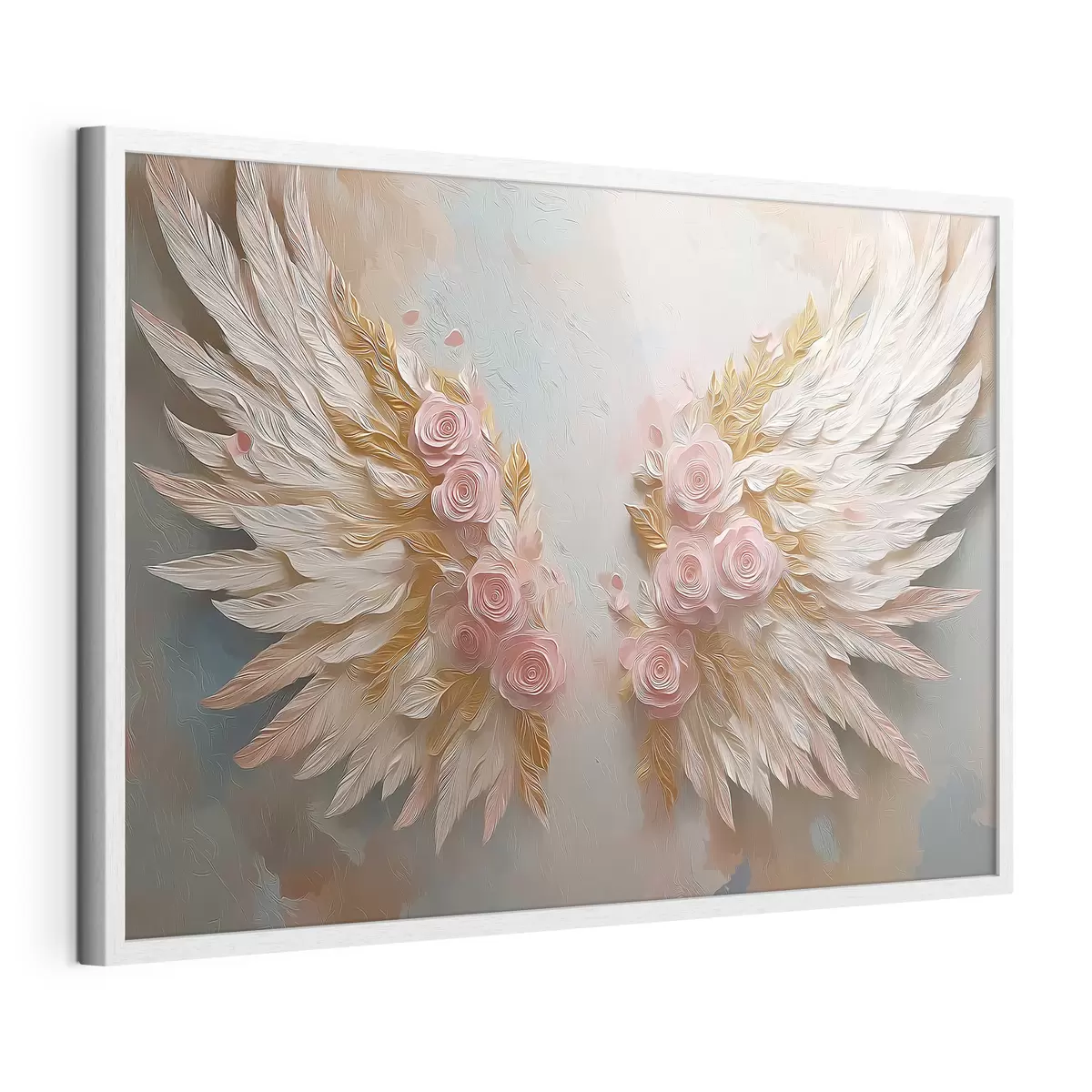 Poster Flügel in den Farben Gelb und Rosa f46551