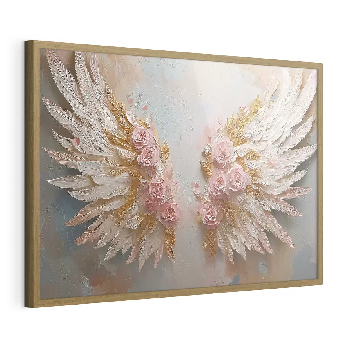 Poster Flügel in den Farben Gelb und Rosa f46551