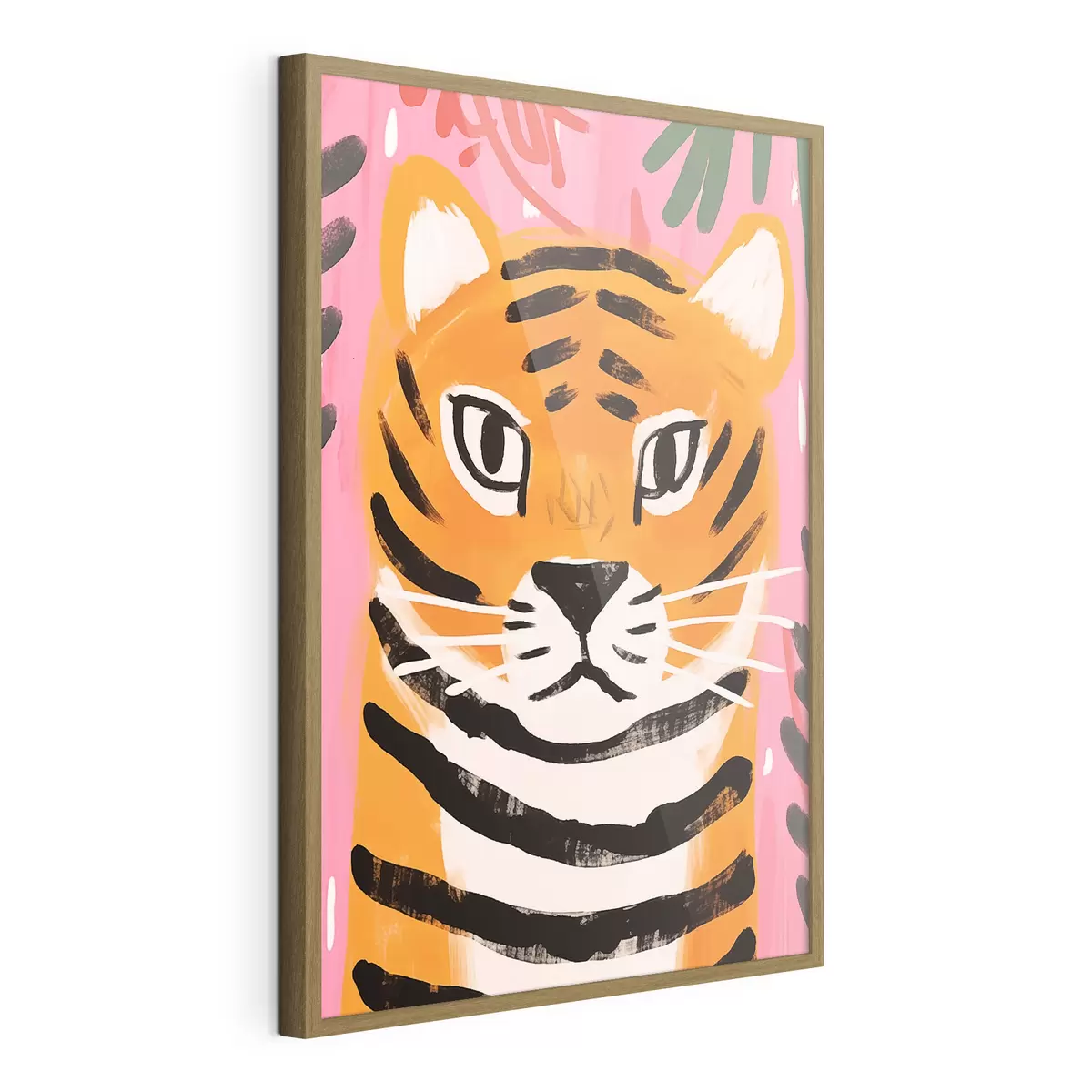 Poster Tiger im Gouache-Stil f46554