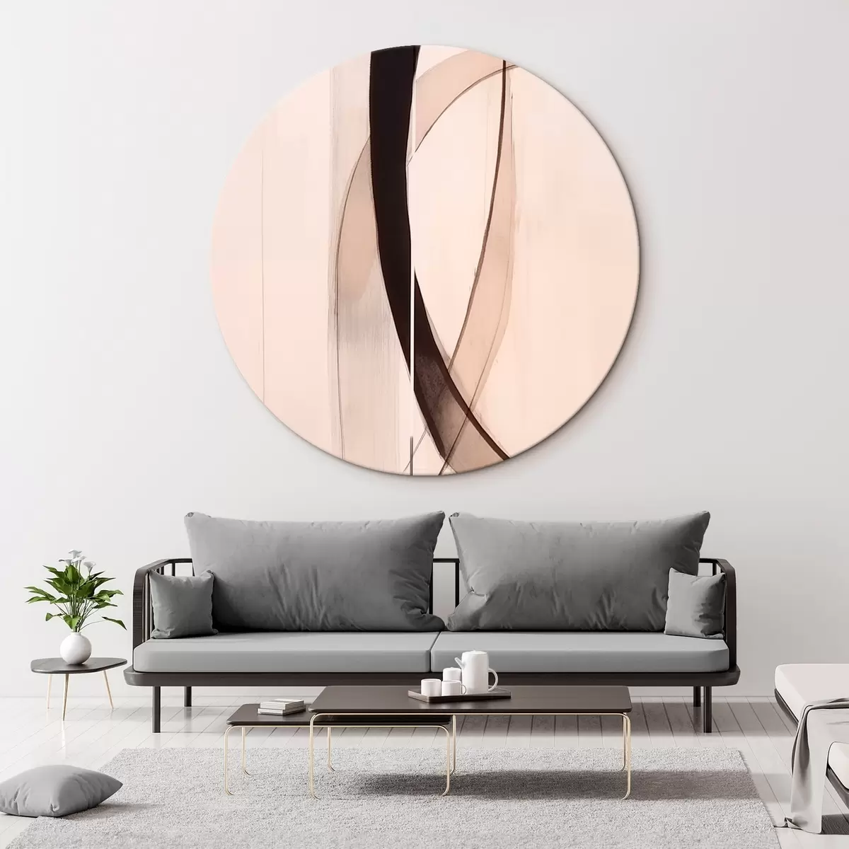 Runde Wandbilder Elegante Kalligraphie. Abstraktion r46468