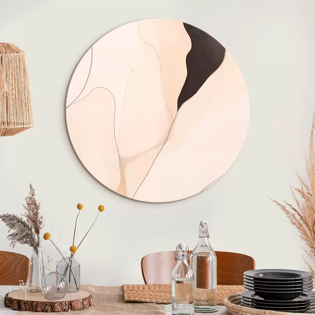 Runde Wandbilder Konturabstraktion r46470