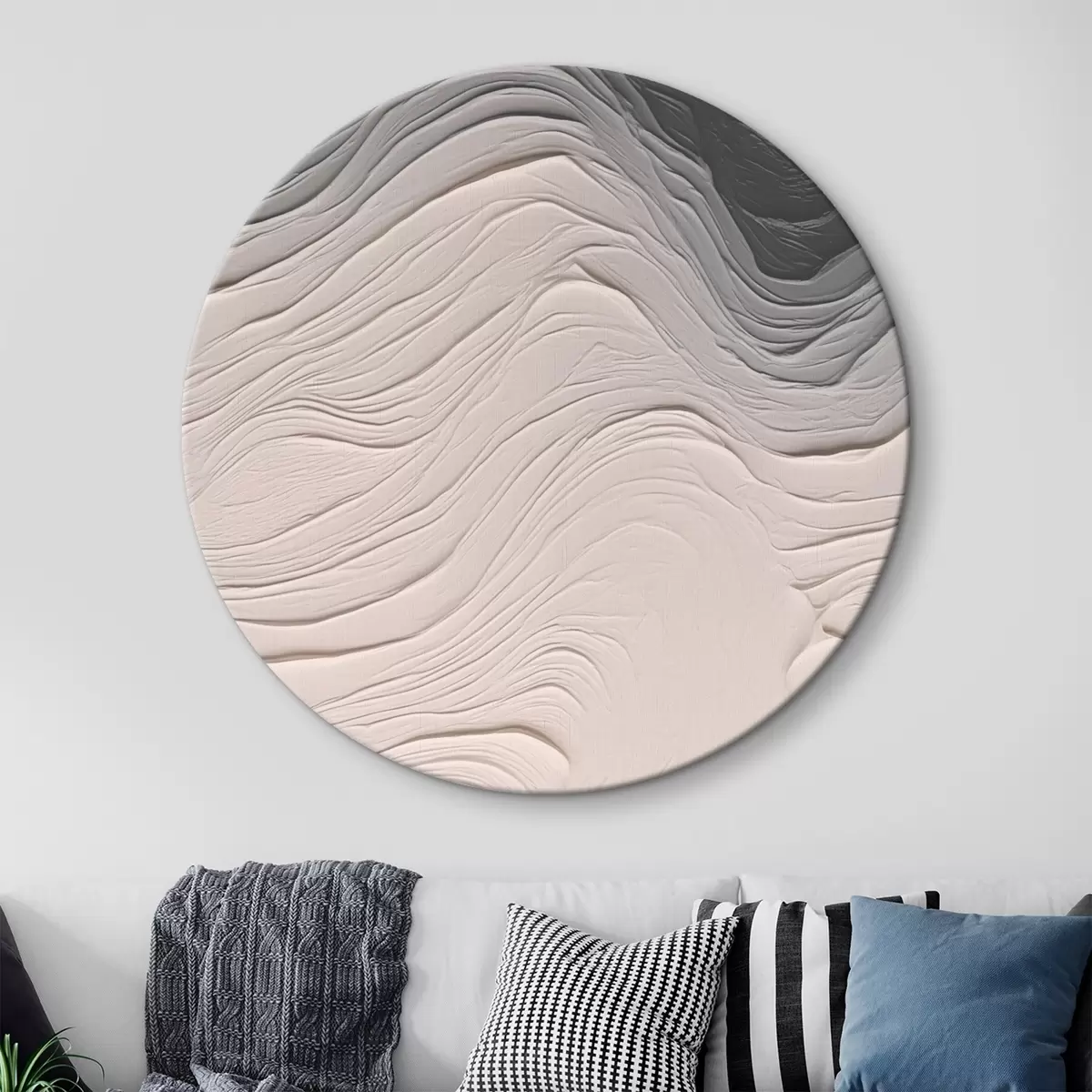Runde Wandbilder Wellig strukturiert r46474