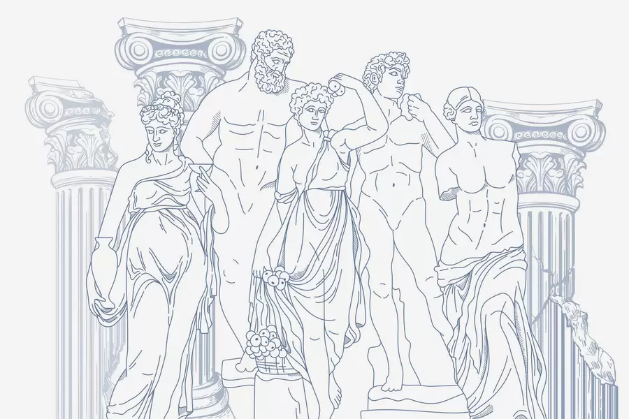 Fototapete Antike Menschen und Säulen w04865