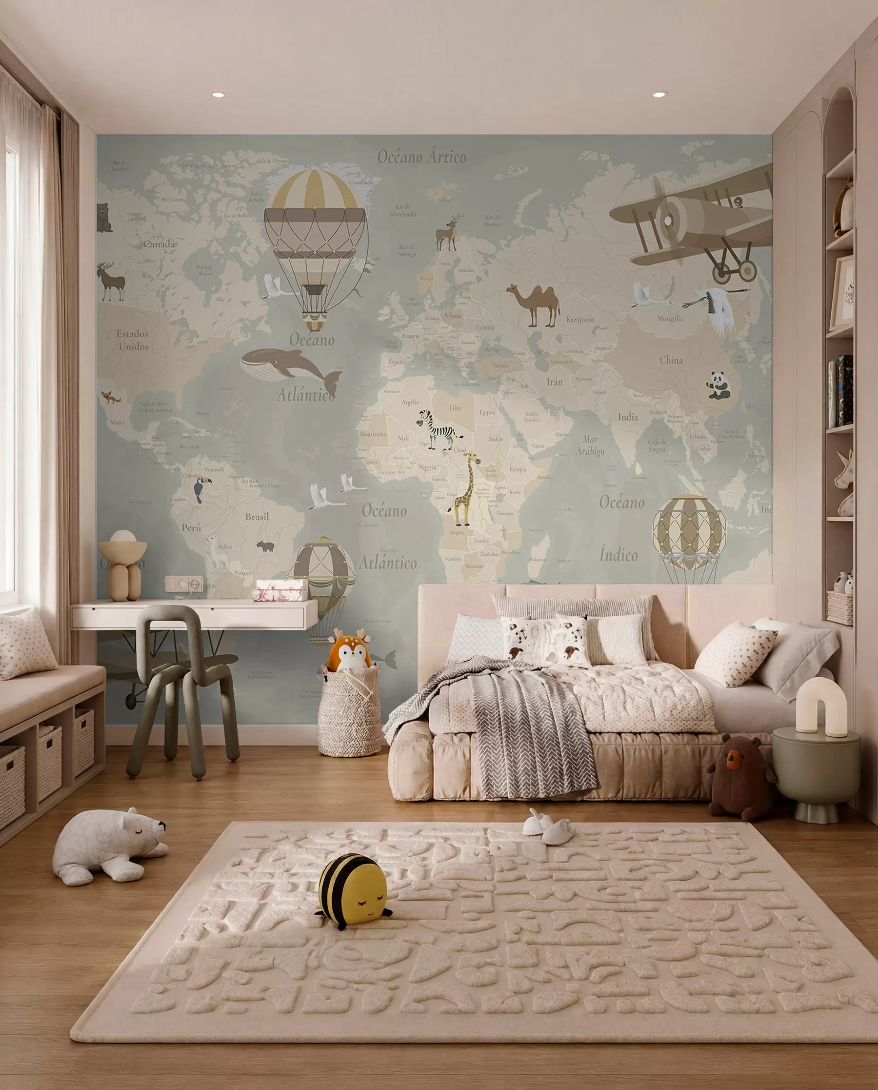 Fototapete Flugwelt Spanisch — Beige c00003es