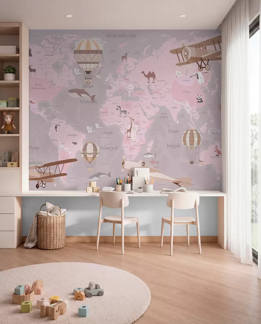 Fototapete Flugwelt Polnisch — Rosa c00003plv3