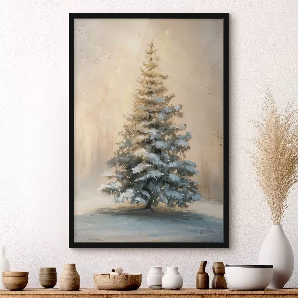 Poster Weihnachtsbaum im Schnee f46589