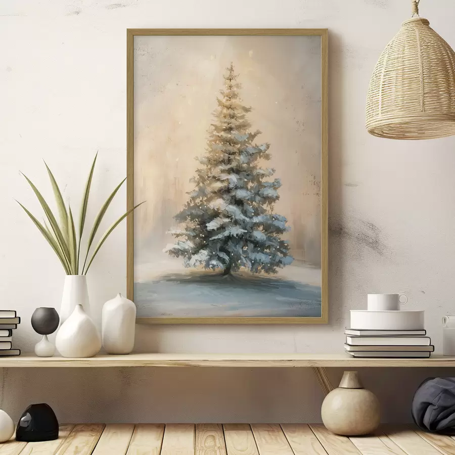 Fototapete Weihnachtsbaum im Schnee f46589