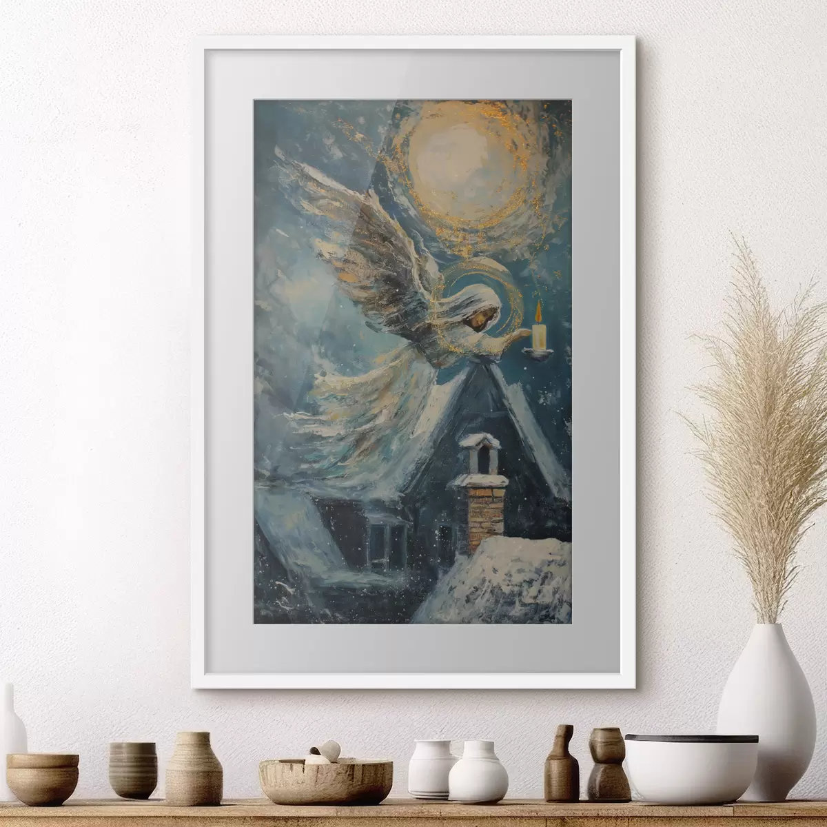 Poster Engel über den Häusern f46600