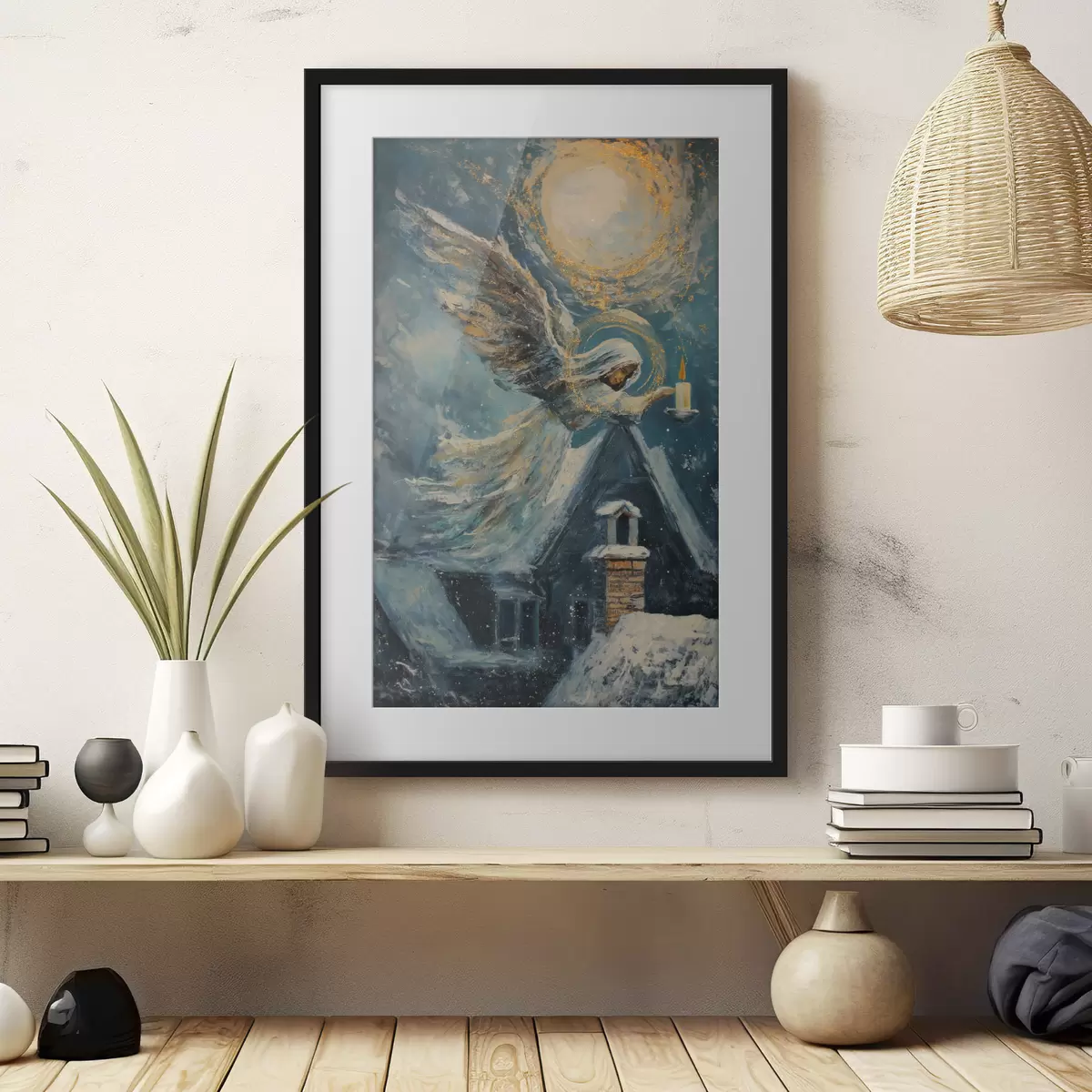 Poster Engel über den Häusern f46600