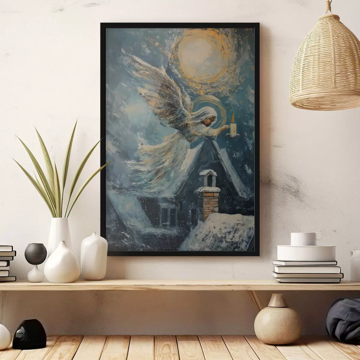 Poster Engel über den Häusern f46600