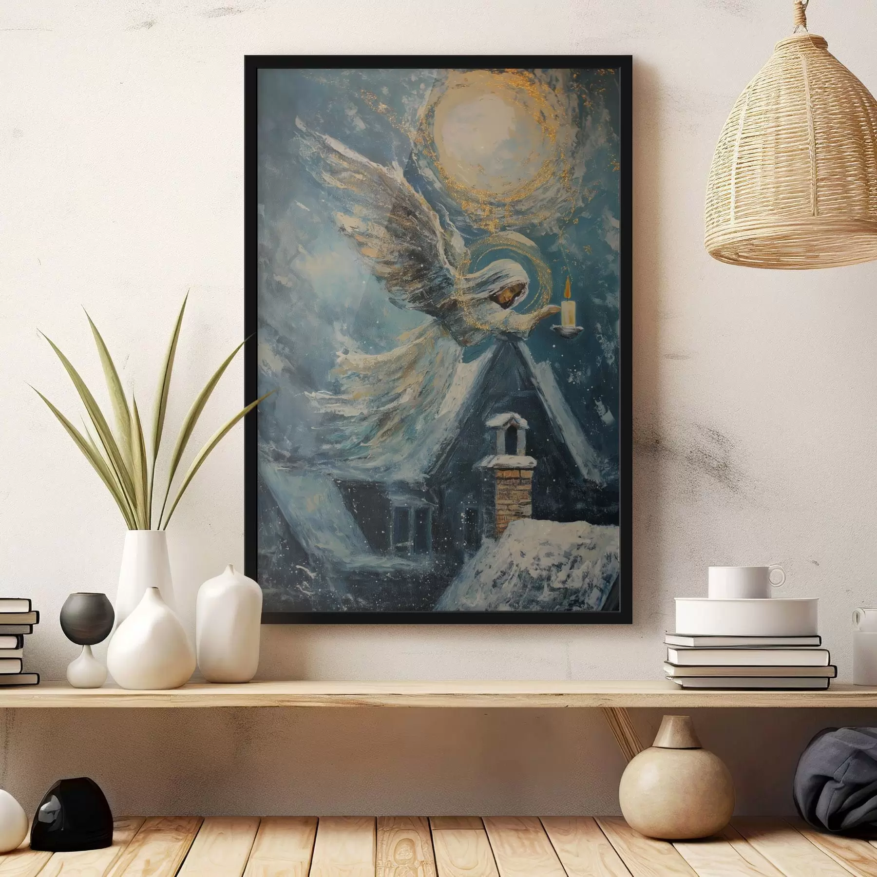 Fototapete Engel über den Häusern f46600