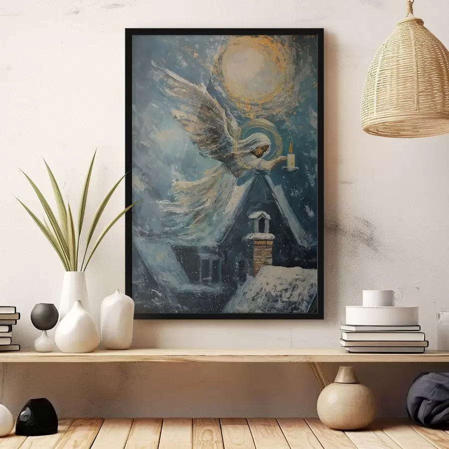 Fototapete Engel über den Häusern f46600