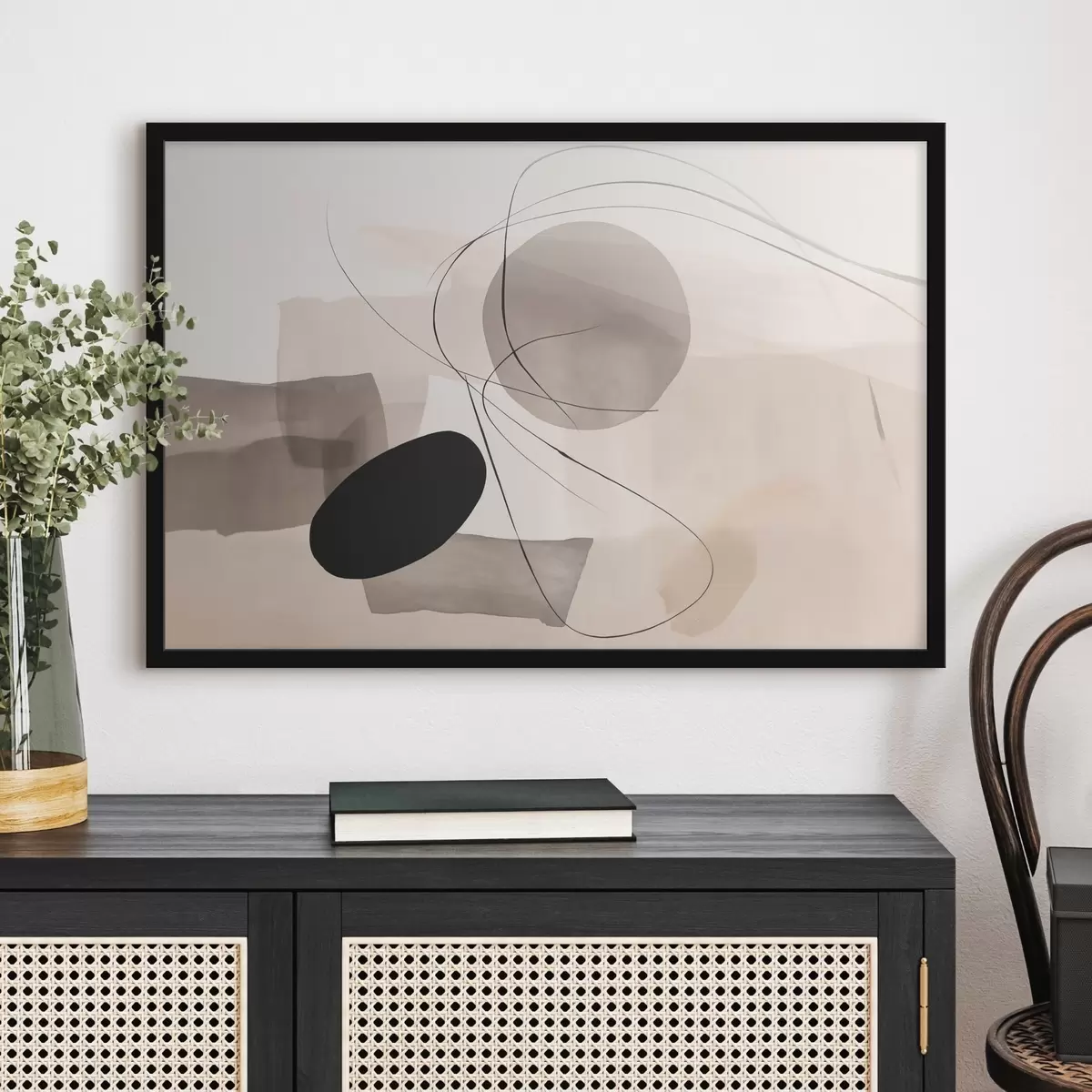 Poster Abstrakte Formen mit Linien f46455