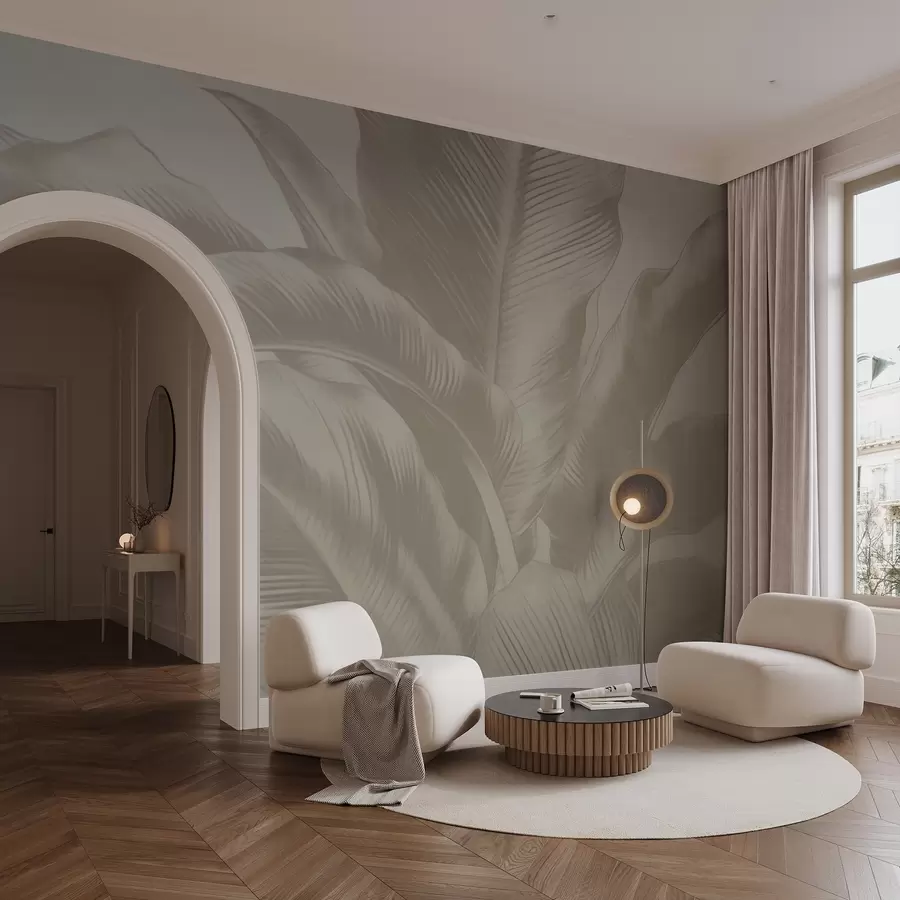 Fototapete Lange Blätter, Bananenblätter mit Used-Look w04827v4