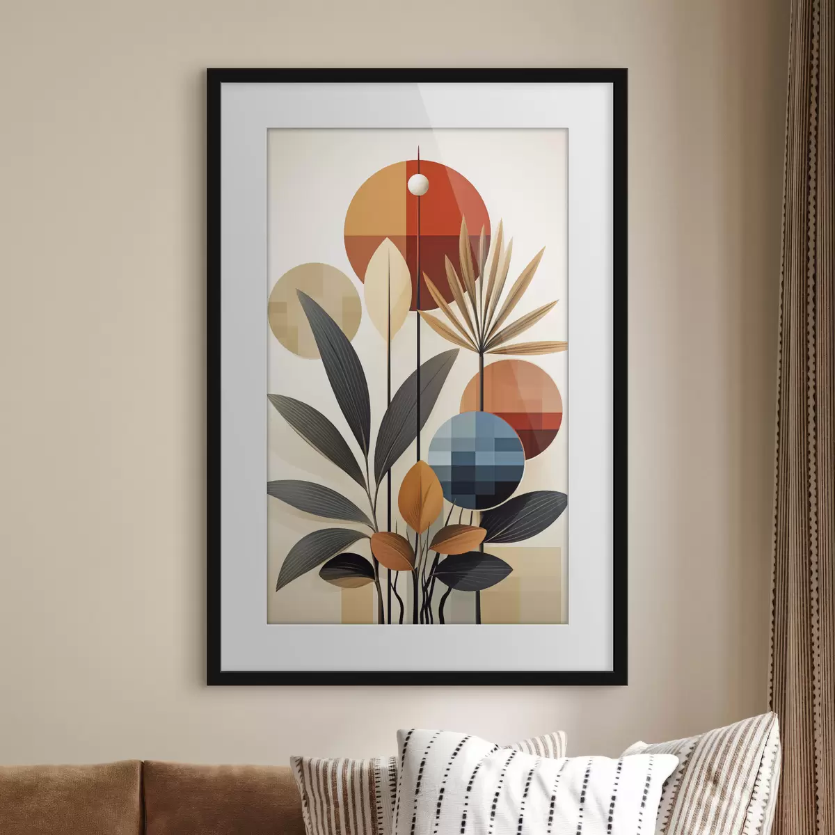 Poster Abstrakte geometrische Pflanzen f46576