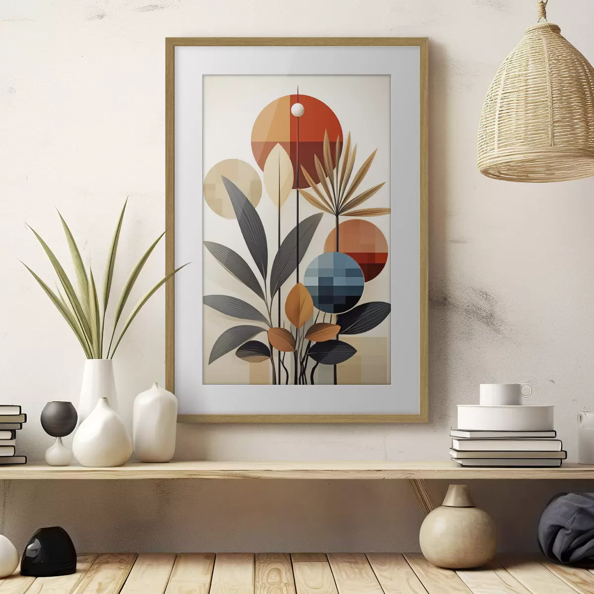 Poster Abstrakte geometrische Pflanzen f46576