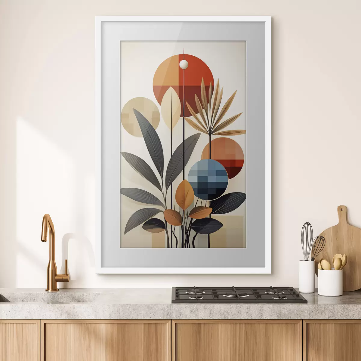 Poster Abstrakte geometrische Pflanzen f46576