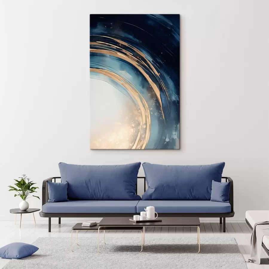 Fototapete Schmale, geschichtete Ringe über einem blassen Horizont s46489