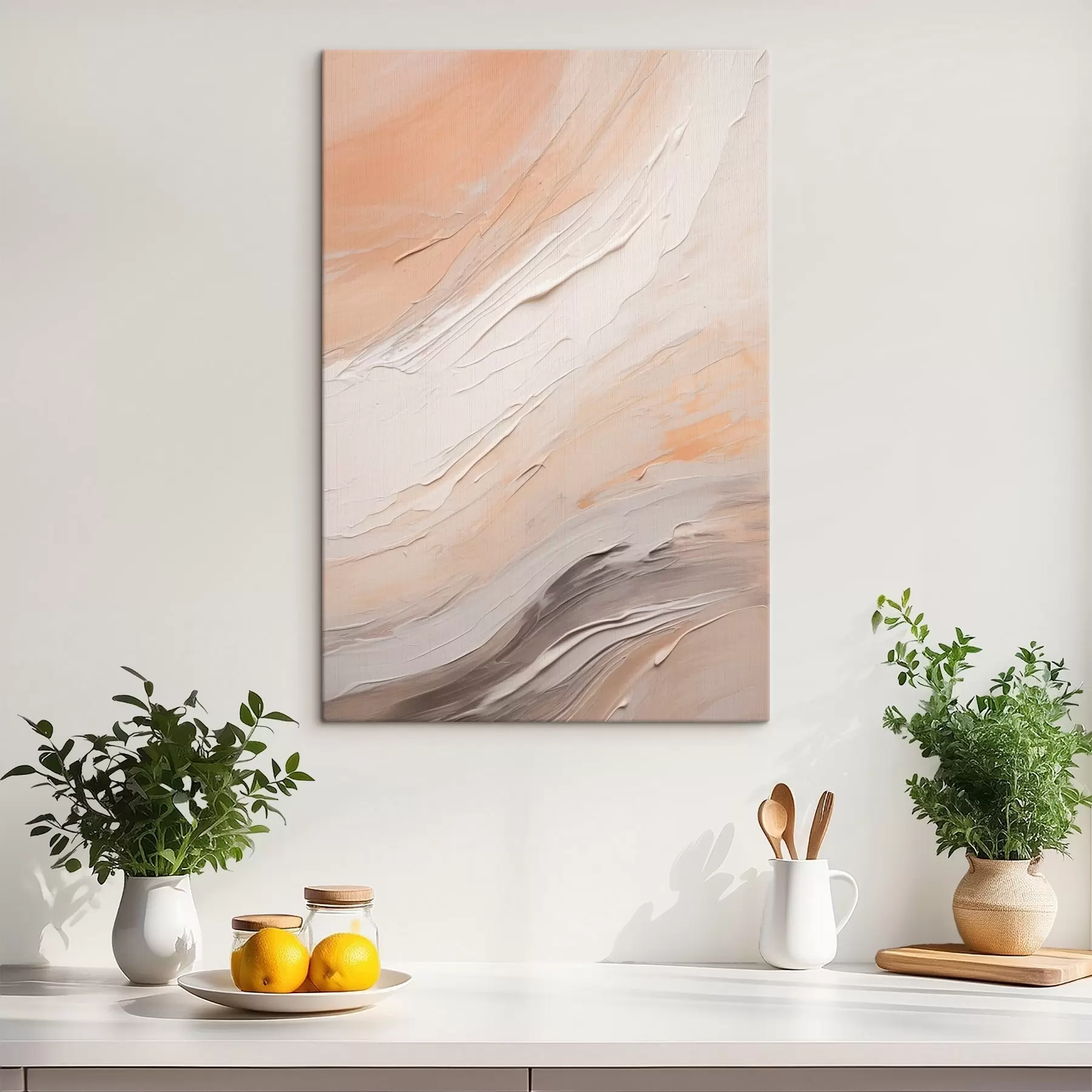 Fototapete Strukturierter Putz in warmen Beigetönen mit sanftem Grau s46511