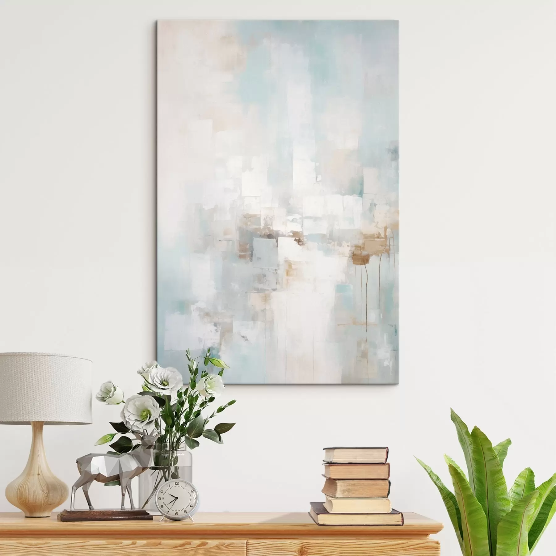 Fototapete Helle Pastellfarben: Blau, Beige, Weiß s46546