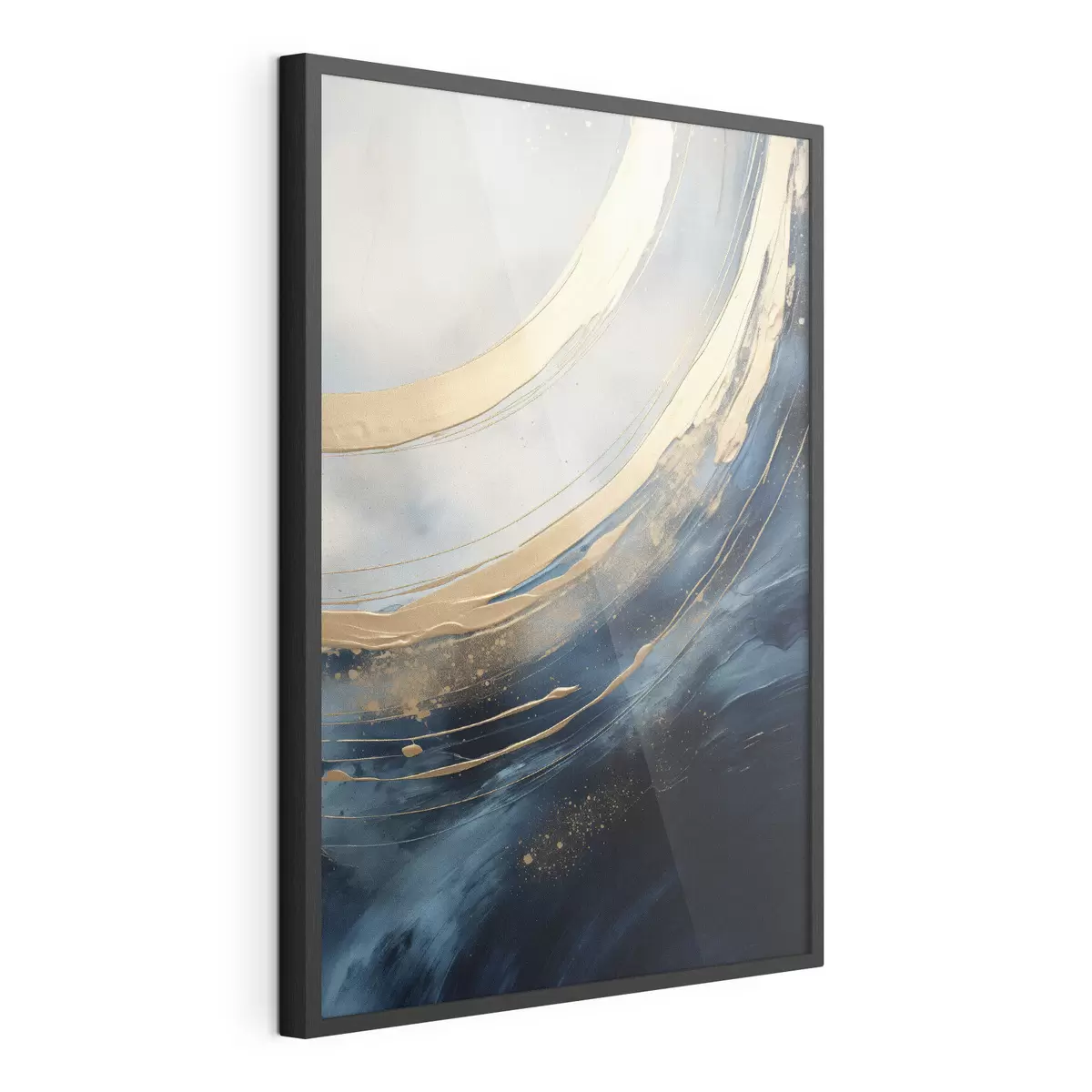 Poster Breite Leuchtbögen auf tiefblauem Hintergrund f46487