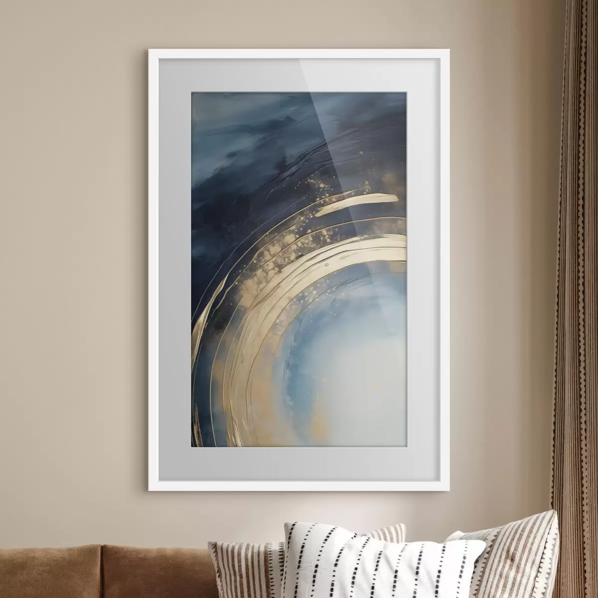 Poster Geschwungener Ring mit heller Mitte und gesprenkelter Glasur f46488