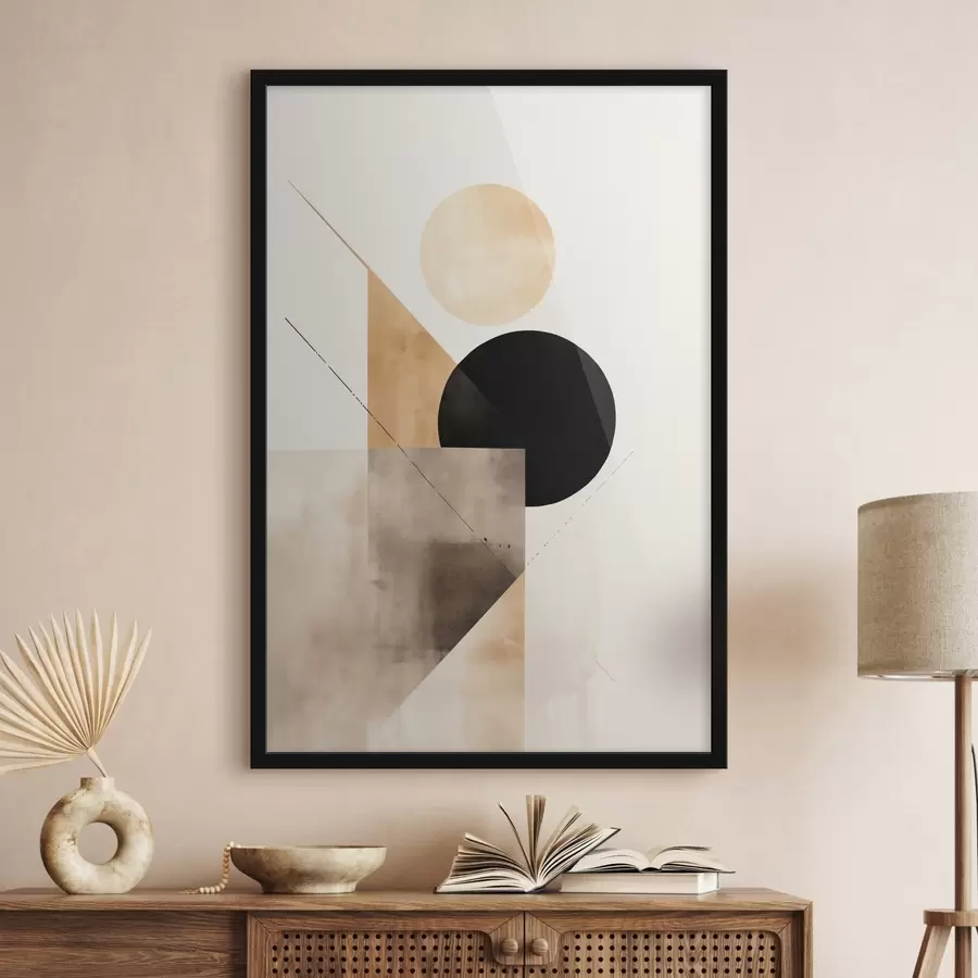 Fototapete Minimale Komposition: Kreis, Dreieck und Ebenen f46532