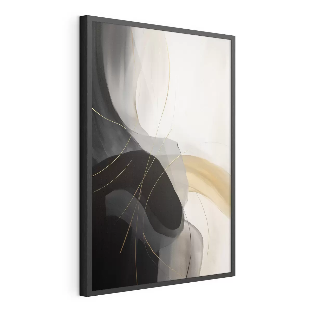 Poster Weiche Kurven in Schwarz und Beige mit einem warmen Akzent f46542