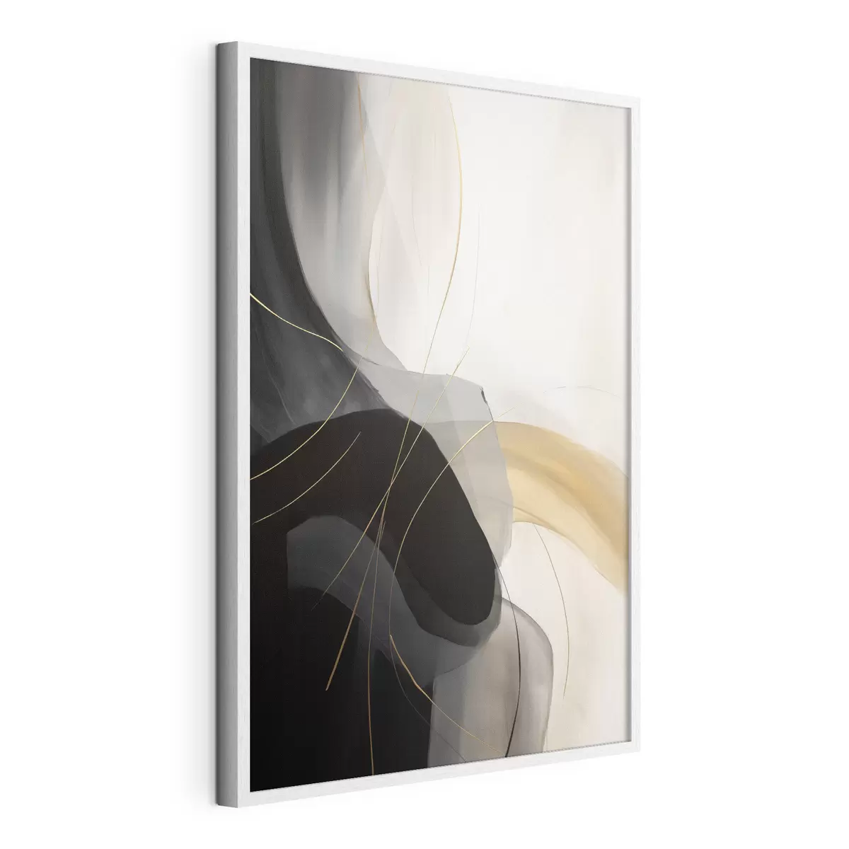 Poster Weiche Kurven in Schwarz und Beige mit einem warmen Akzent f46542