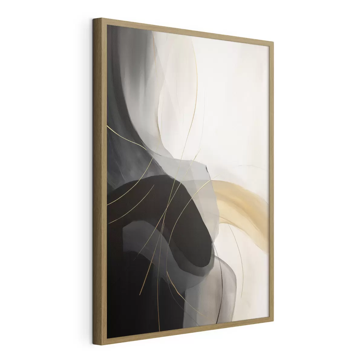 Poster Weiche Kurven in Schwarz und Beige mit einem warmen Akzent f46542