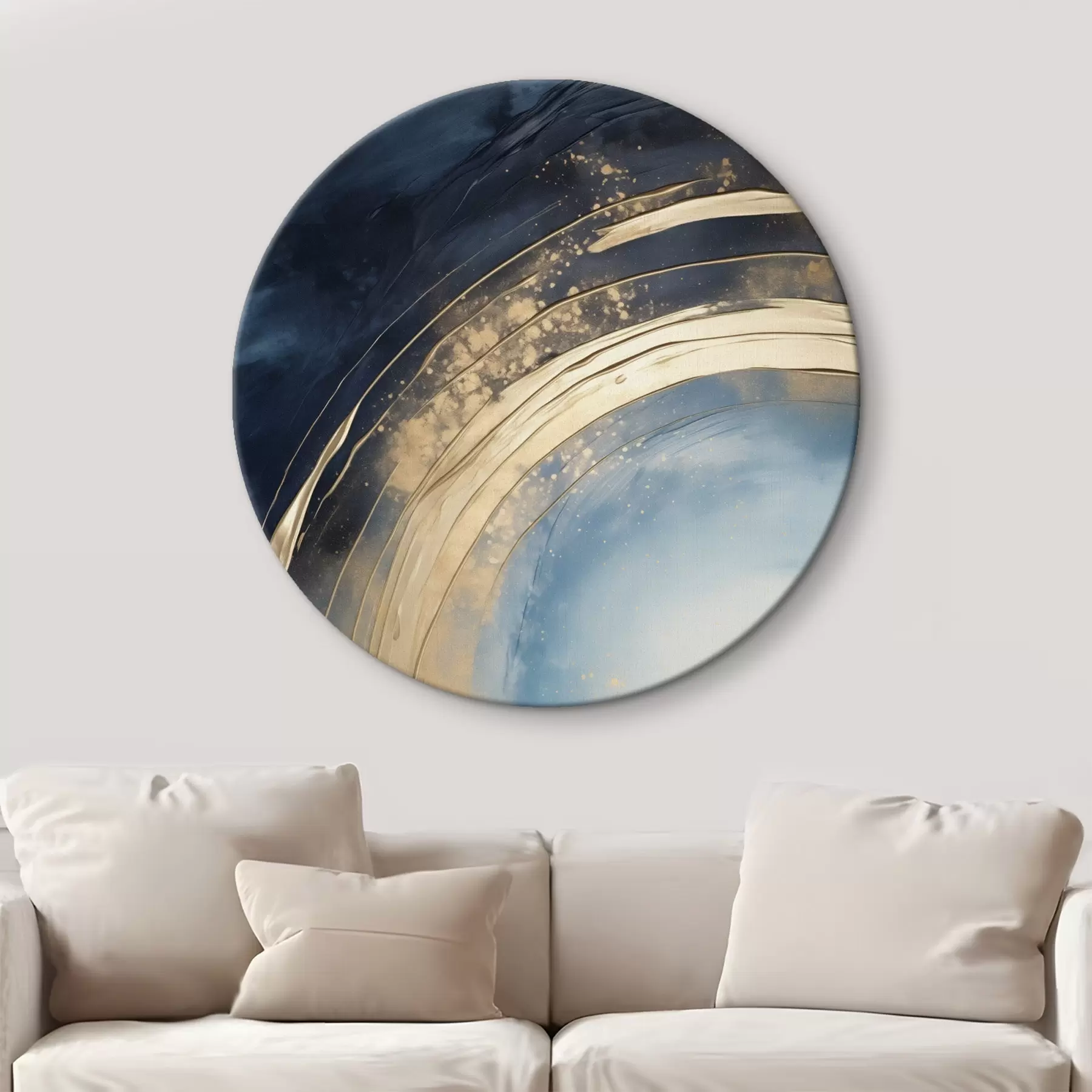 Fototapete Geschwungener Ring mit heller Mitte und gesprenkelter Glasur r46488