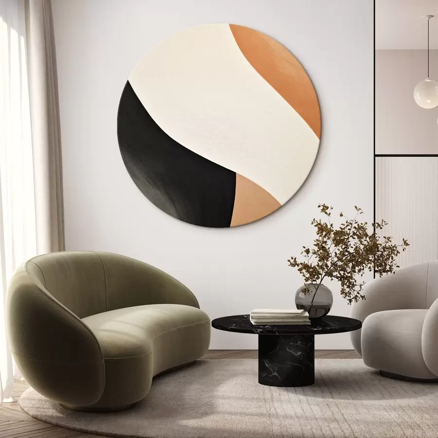 Fototapete Auffällige S-Kurve in Creme, Schwarz und Terrakotta-Akzenten r46495