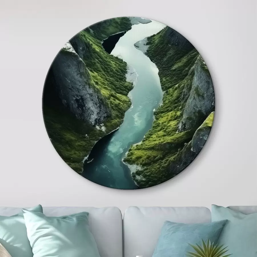 Fototapete Fluss, der sich zwischen Klippen schlängelt, Luftaufnahme r46521