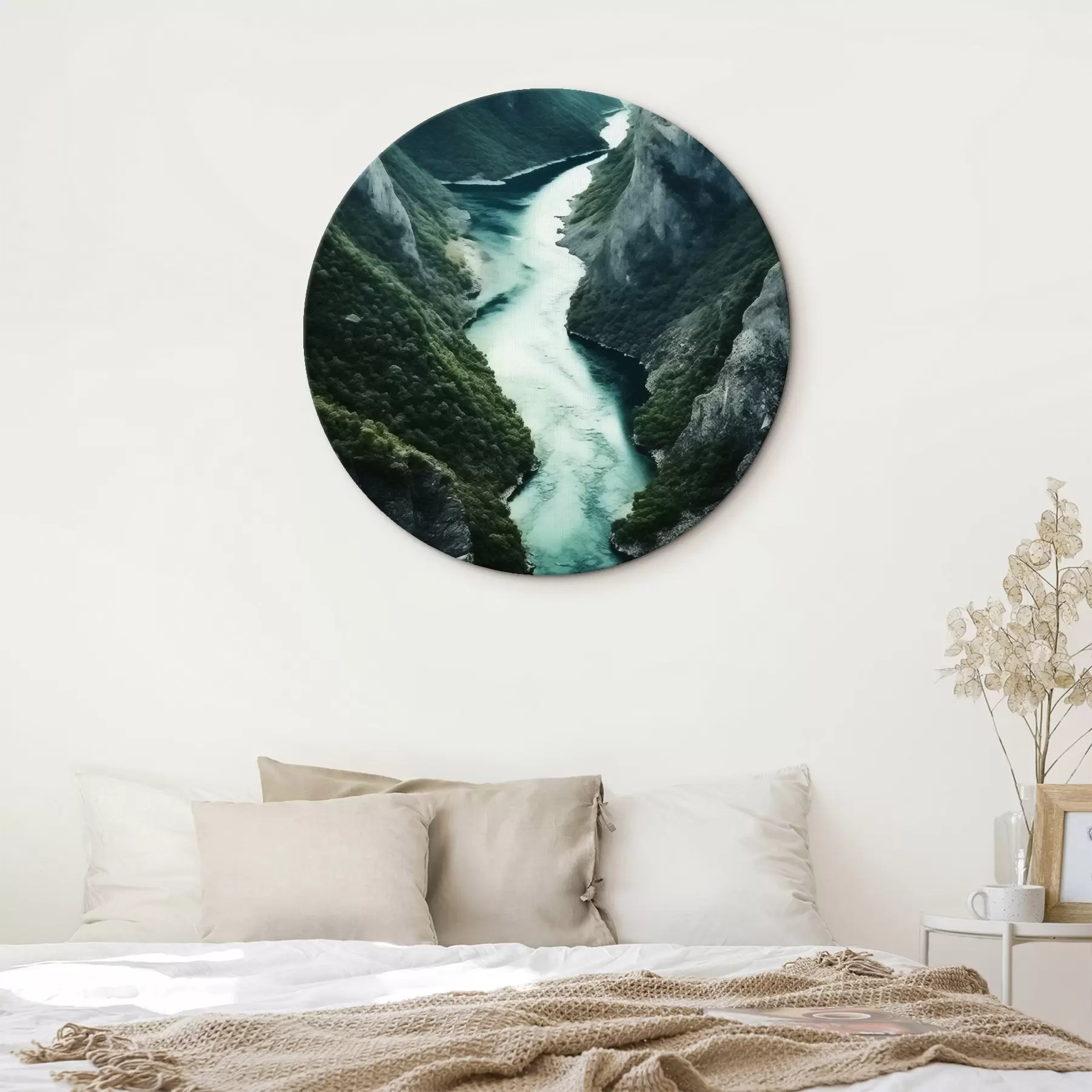 Fototapete Enge Schlucht mit türkisfarbenem Wasserstrom von oben r46522