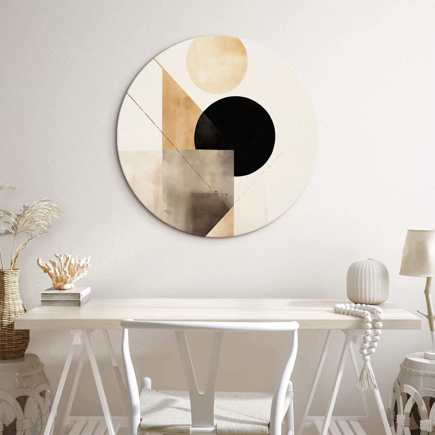 Fototapete Minimale Komposition: Kreis, Dreieck und Ebenen r46532