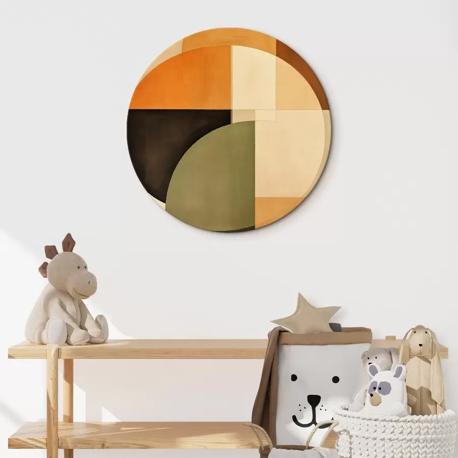 Fototapete Sich überschneidende Kreise in einer sand-olivfarbenen Palette r46537