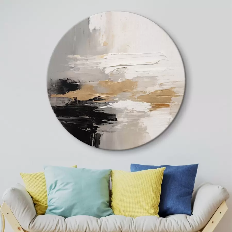 Fototapete Nudefarbene Striche mit kontrastierender schwarzer und ockerfarbener Schicht r46544