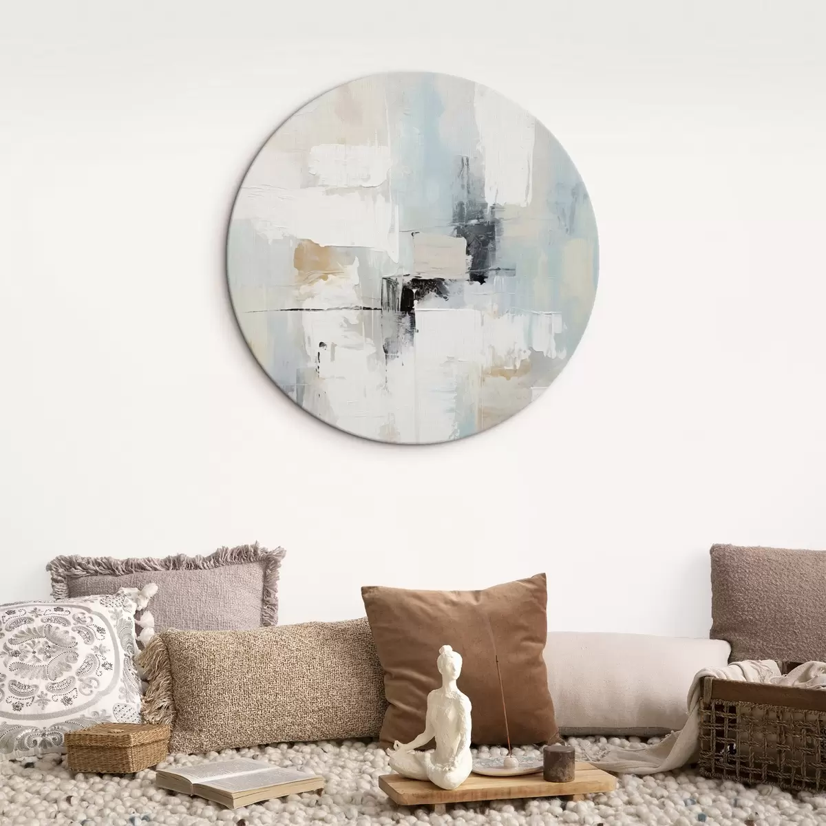 Runde Wandbilder Heller Farbton mit schwarzem Akzent r46548