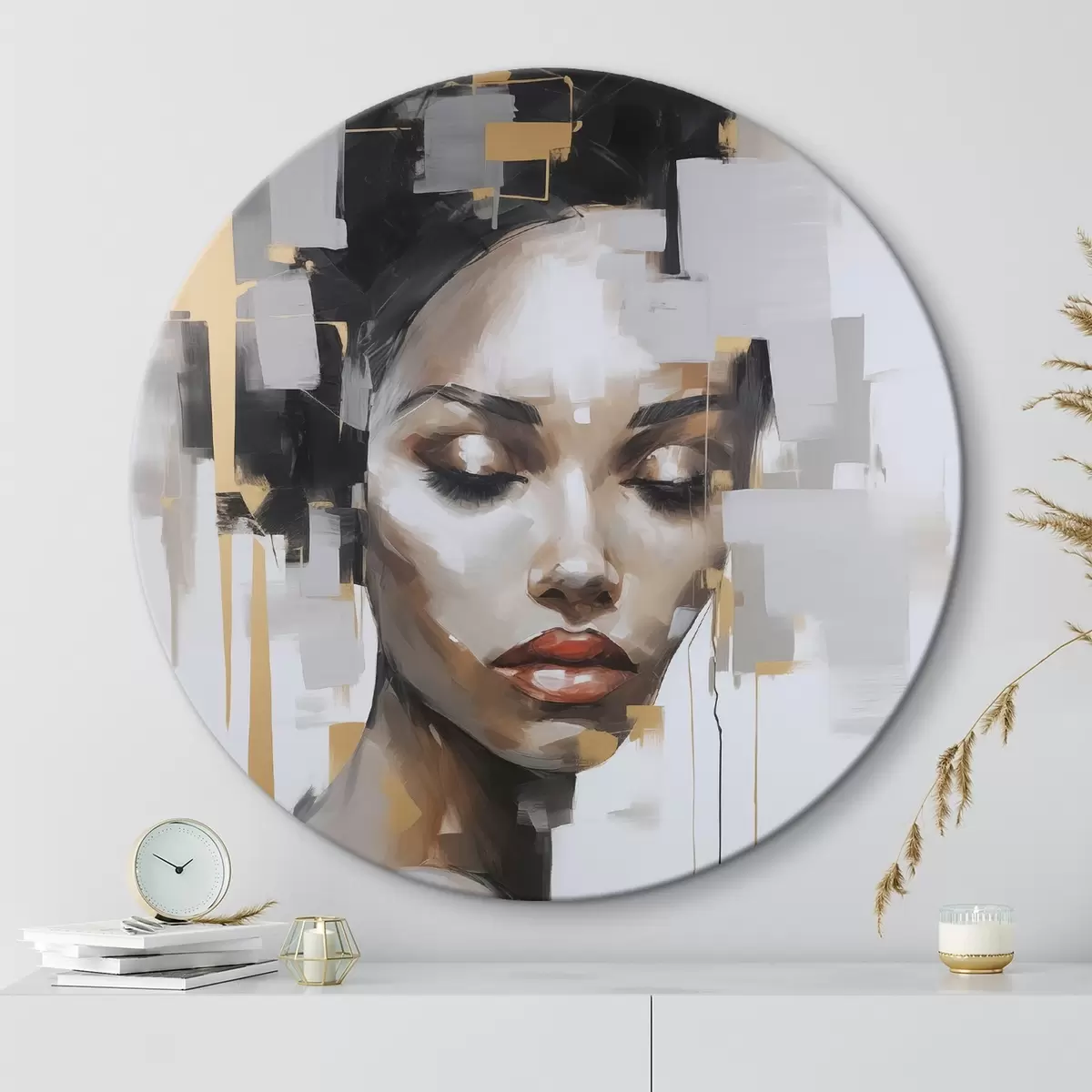 Runde Wandbilder Abstraktes Porträt r46676