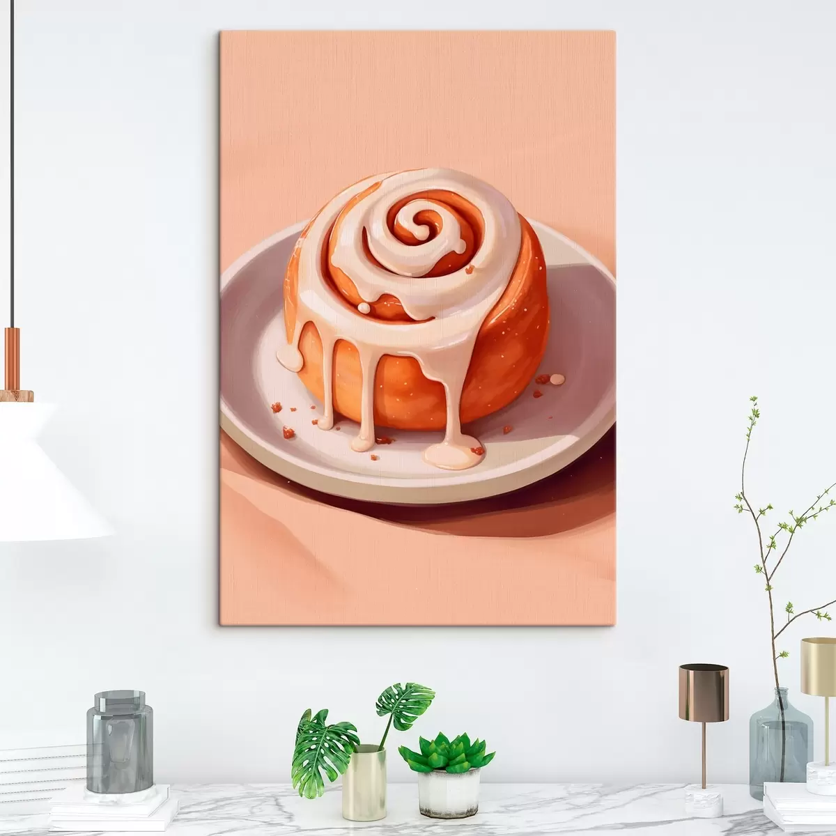 Fototapete Zimtschnecke mit Sahne-Glasur s46624