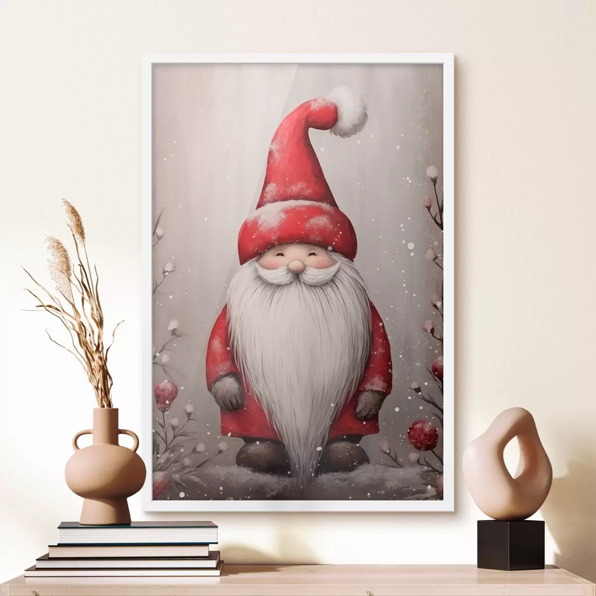 Poster Weihnachtsgnom mit langem Bart f46620