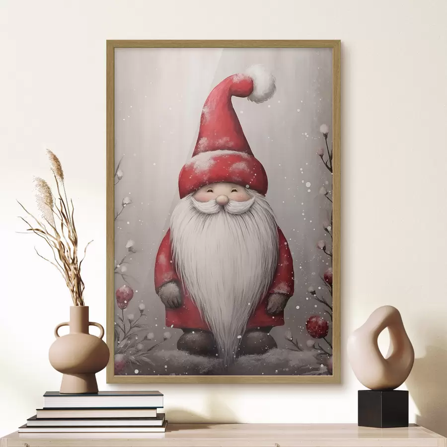 Fototapete Weihnachtsgnom mit langem Bart f46620