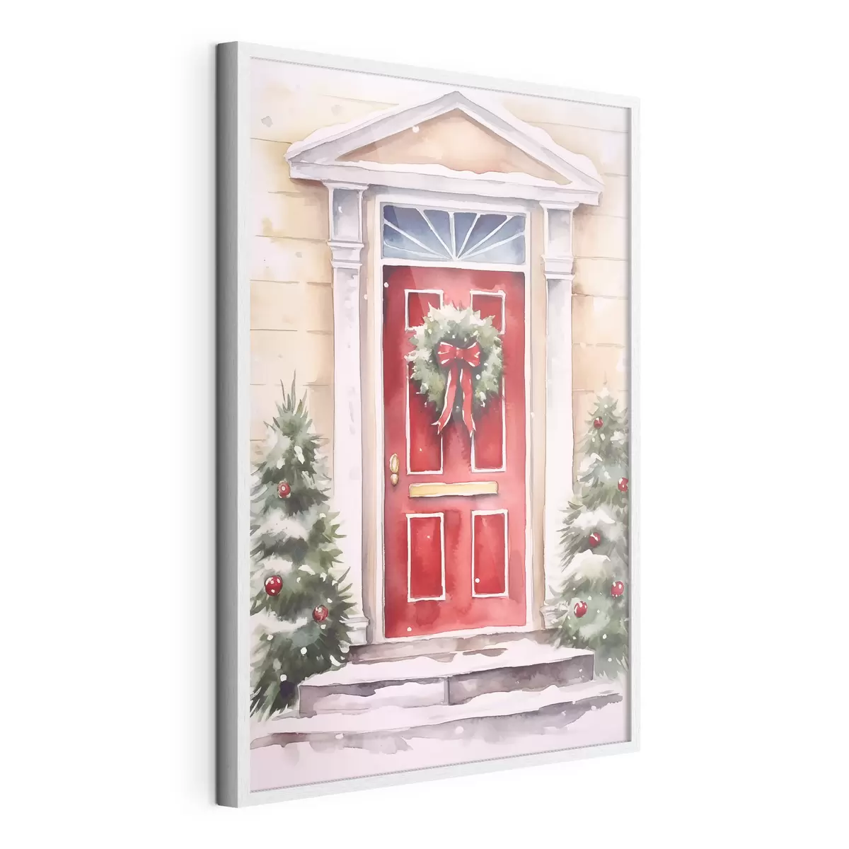 Poster Weihnachts-Tür mit Kranz f46622